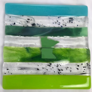Host/Hostess Funky Art Glass Plates - Square picture