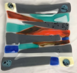 Host/Hostess Funky Art Glass Plates - Square picture