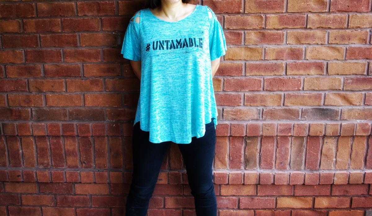 Untamable Cold Shoulder Criss Cross Top picture