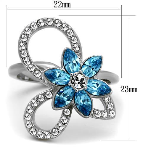 Aqua Flower Ring Size 9 picture