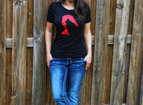 Lady Wolf Logo Short Sleeve Fitted T Shirt