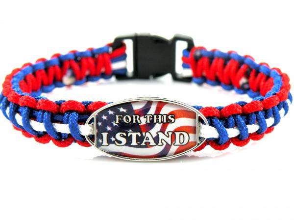 For This I Stand American Flag Paracord Bracelet picture