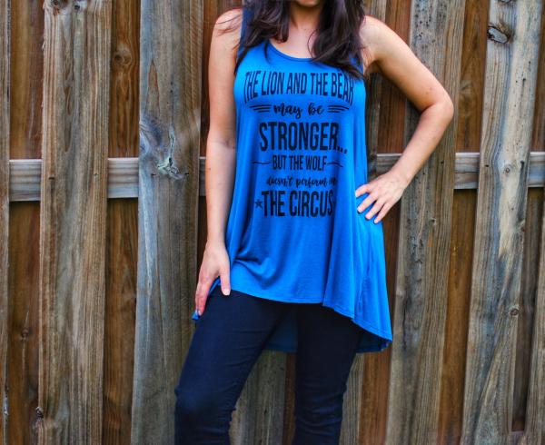 The Lion and the Bear May Be Stronger Keyhole Tank Top Tunic