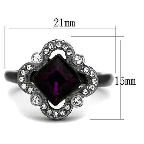 Purple Ring Black Stainless Size 8 picture