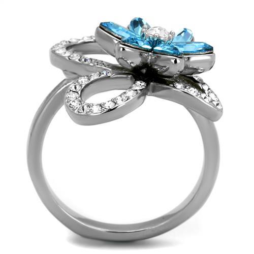 Aqua Flower Ring Size 9 picture