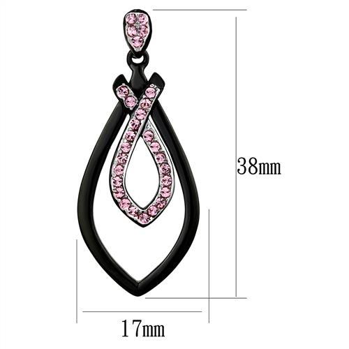 Pink and Black Crystal Earrings picture