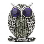 Purple Eyed Owl Ring Size 8
