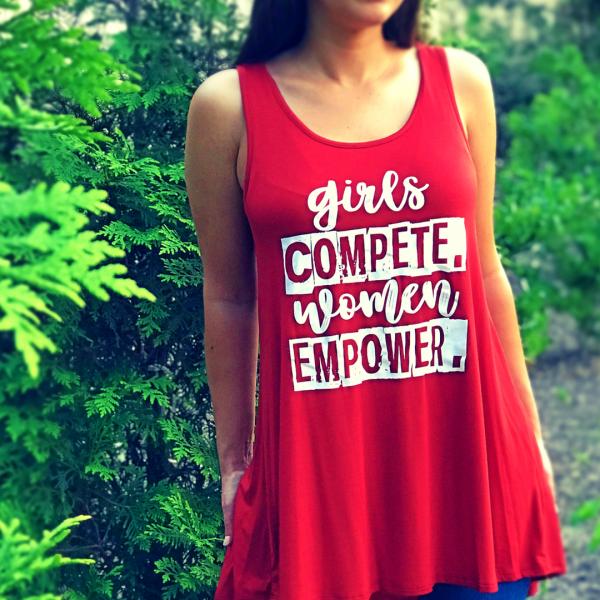 Girls Compete Women Empower Keyhole Tank Top Tunic