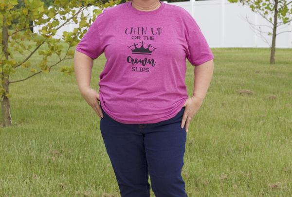 Chin Up or the Crown Slips Short Sleeve Classic T Shirt Plus Size