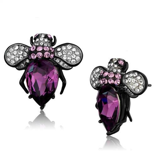 Queen Bee Crystal Amethyst Earrings