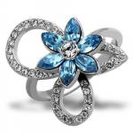 Aqua Flower Ring Size 9