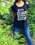 Girls Compete Women Empower Cold Shoulder Top