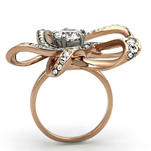 Rose Gold Spiral Ring Stainless Steel Size 8 picture