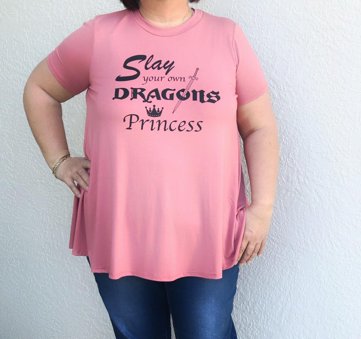 Slay Your Own Dragons Princess Flared Plus Size Top picture