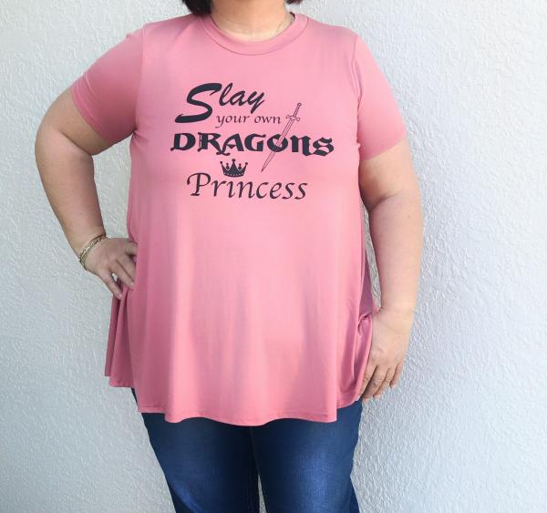 Slay Your Own Dragons Princess Flared Plus Size Top picture
