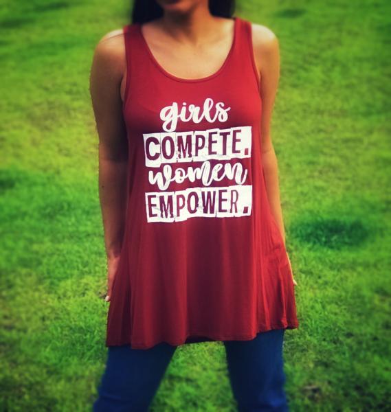 Girls Compete Women Empower Keyhole Tank Top Tunic picture