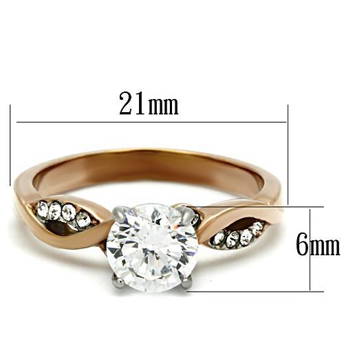 Rose Gold Stainless Steel AAA Ring Size 8 picture