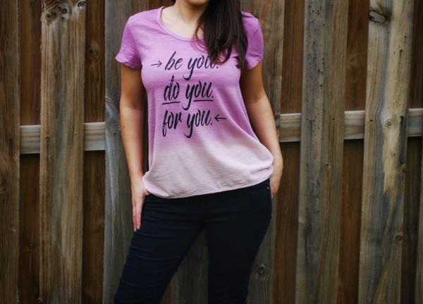 Be You Do You For You Short Sleeve Ombré Top
