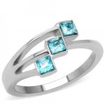 Aqua 3 Stone Ring Size 8