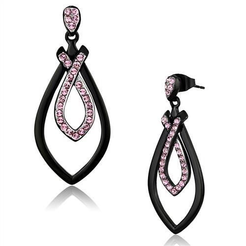 Pink and Black Crystal Earrings