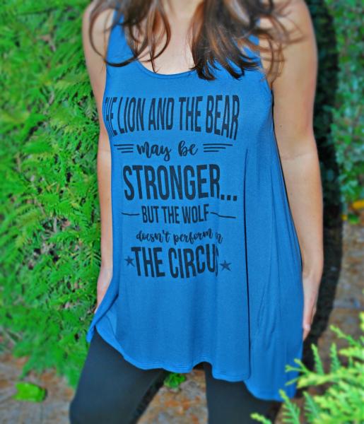 The Lion and the Bear May Be Stronger Keyhole Tank Top Tunic picture