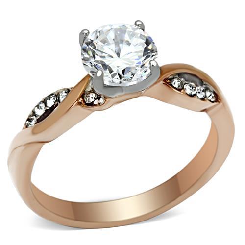 Rose Gold Stainless Steel AAA Ring Size 8