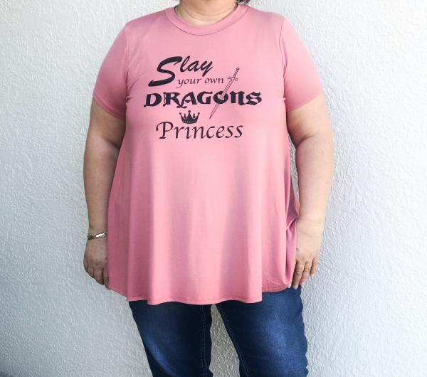 Slay Your Own Dragons Princess Flared Plus Size Top