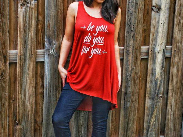 Be You Do You For You Keyhole Tank Top Tunic picture