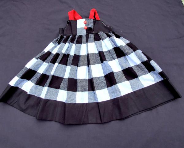 Black Flannel Buffalo Plaid Reverse Knot Dress picture