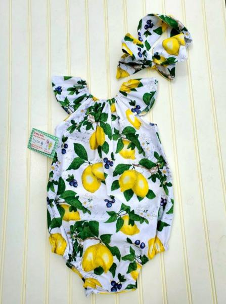 Lemon Romper with Headwrap