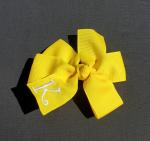 Yellow Monogrammed Hair Bow