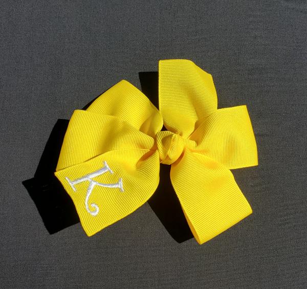 Yellow Monogrammed Hair Bow picture