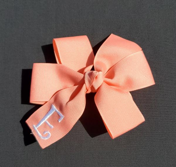 Coral Monogrammed Hanr Bow picture