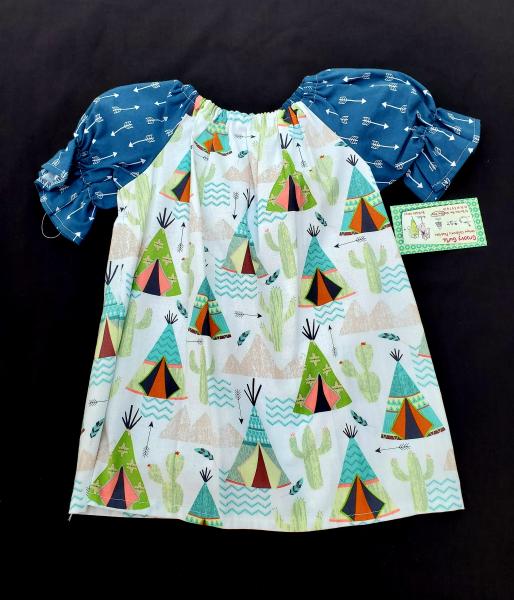 Teepee  and Cactus Peasant Dress