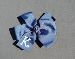 Navy Monogrammed Hair Bow