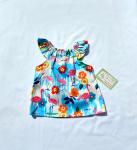 Flowers and Flamingos Flutter Sleeve Dress