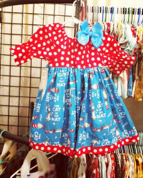 Cat in The Hat Peasant Dress