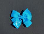 Island Blue Monogrammed Hair Bow