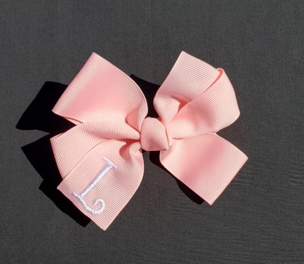 Pink Monogrammed Hair Bow picture