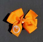 Orange Monogrammed Hair Bow