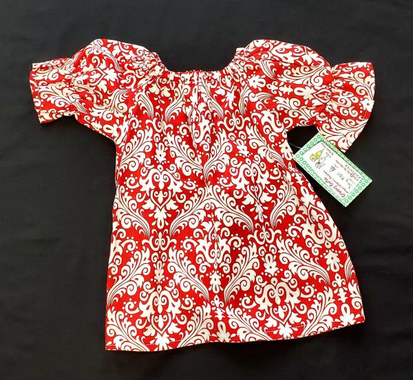 Red Damask Peasant Dress