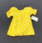 Mustard Quarter-Foil Peasant Dress