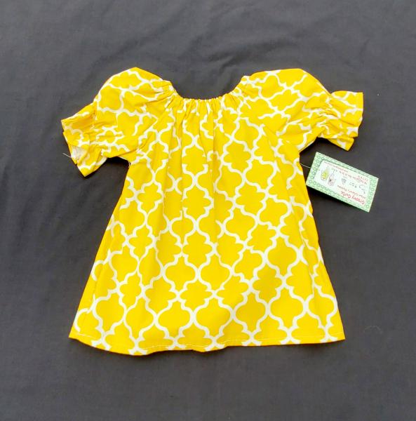 Mustard Quarter-Foil Peasant Dress picture