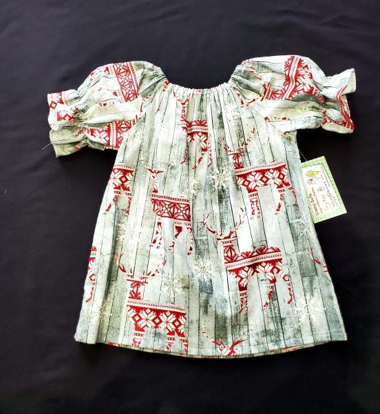 Flannel Deer Peasant Dress