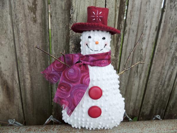 Happy Vintage Chenille Snowman Decoration – Swirl Scarf