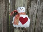 Happy Vintage Chenille Snowman Ornament – Hand Dyed Scarf