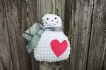 Happy Vintage Chenille Snowman Ornament – Watercolor Scarf