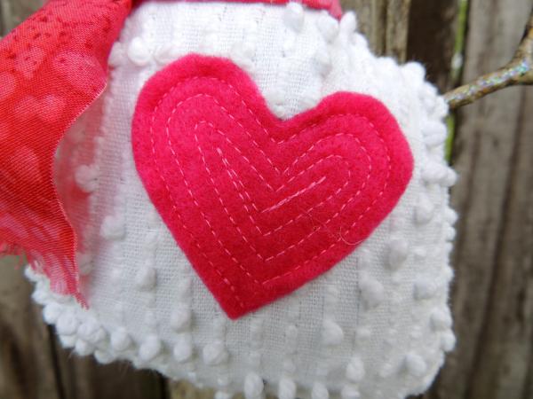 Happy Vintage Chenille Snowman Ornament – Pink Scarf picture