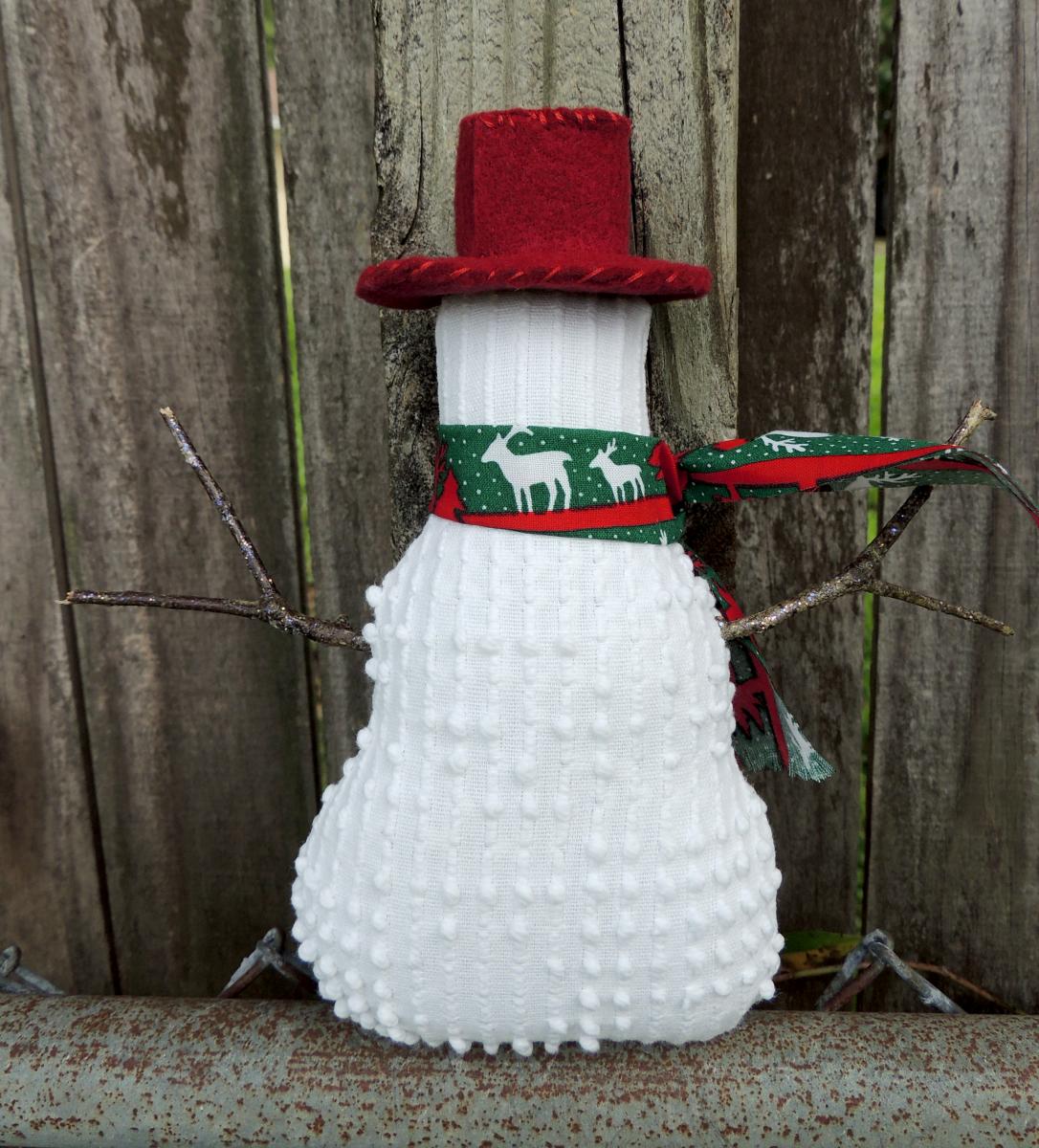 Happy Vintage Chenille Snowman Decoration – Reindeer Scarf picture