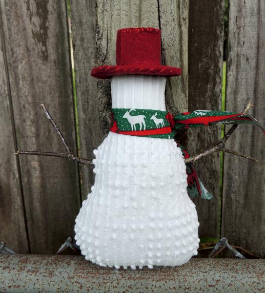 Happy Vintage Chenille Snowman Decoration – Reindeer Scarf picture